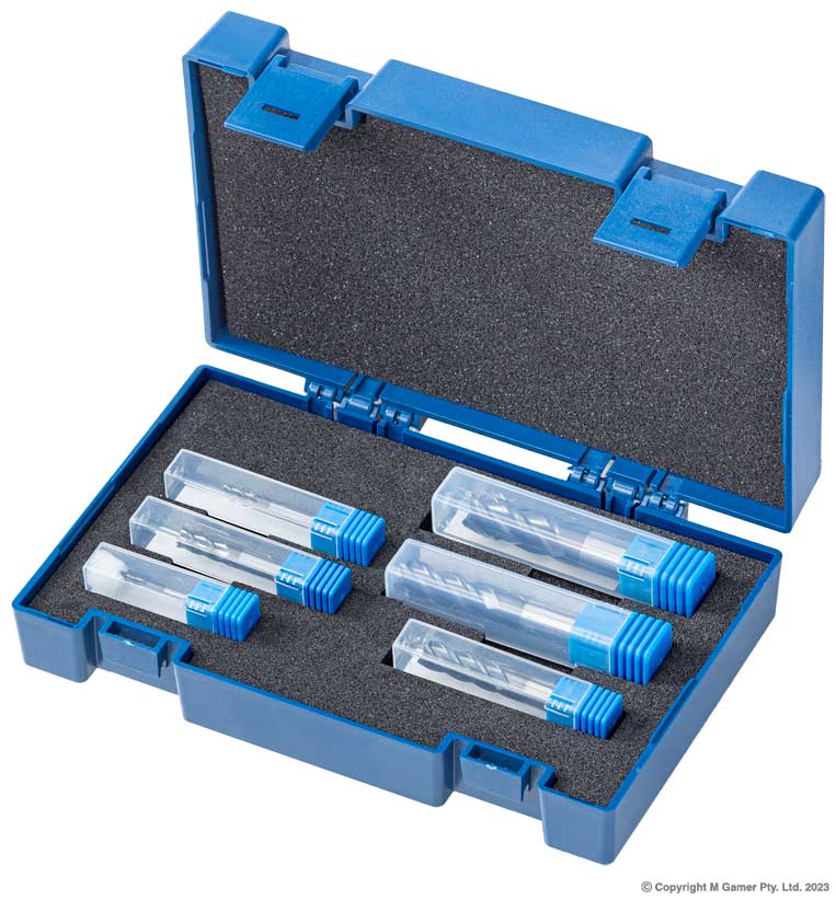 6 Piece Four Flute Solid AlCrn Carbide End Mill Set